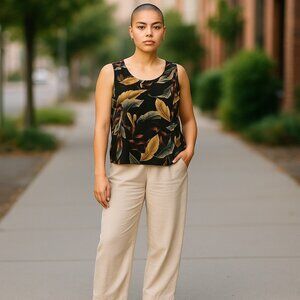 Hilo Hattie Vintage Hawaiian Floral Print Tank